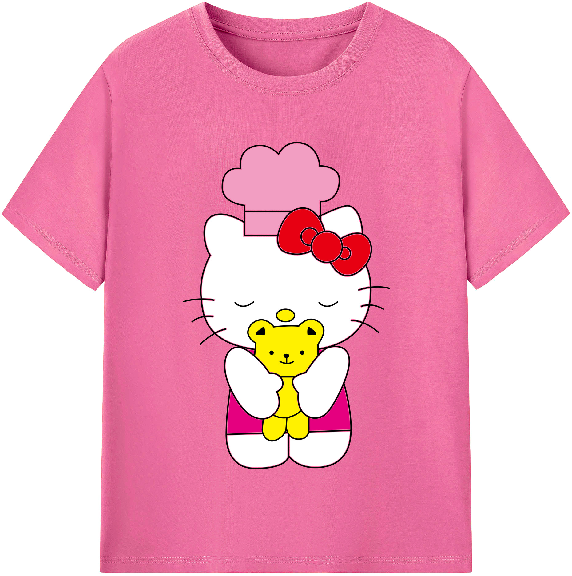 （画像用） Hello Kitty ハローキティ レディースカジュアルプリントTシャツ（綿100％）